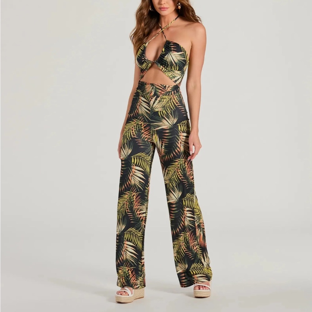 Tropical Print Jumpsuit
